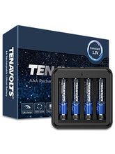Load image into Gallery viewer, TENAVOLTS Lithium Rechargeable AAA Battery, 4 Counts with a charger