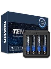 Load image into Gallery viewer, TENAVOLTS Lithium Rechargeable AAA Battery, 4 Counts with a charger

