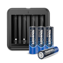 Load image into Gallery viewer, TENAVOLTS Lithium Rechargeable AA Battery, 4 Counts with a charger

